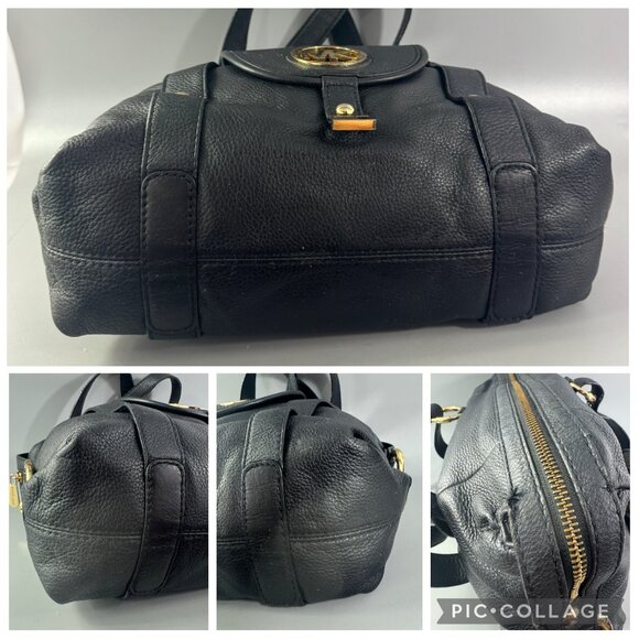 MICHAEL Michael Kors Black Leather Front Pocket Satchel - Picture 13 of 14